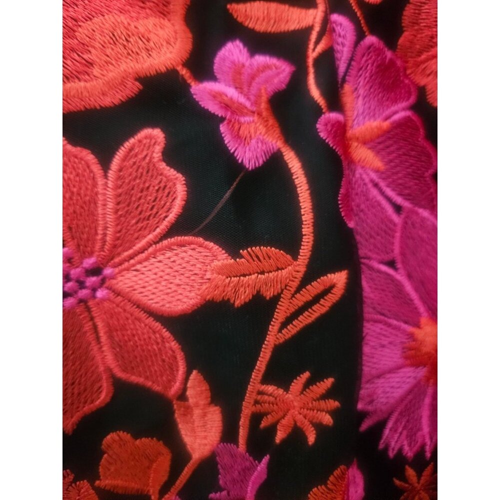 NWT Milly Scottie Floral Mesh Embroidered Mini Dress Pink Multi Color Size 12 - Picture 4 of 5